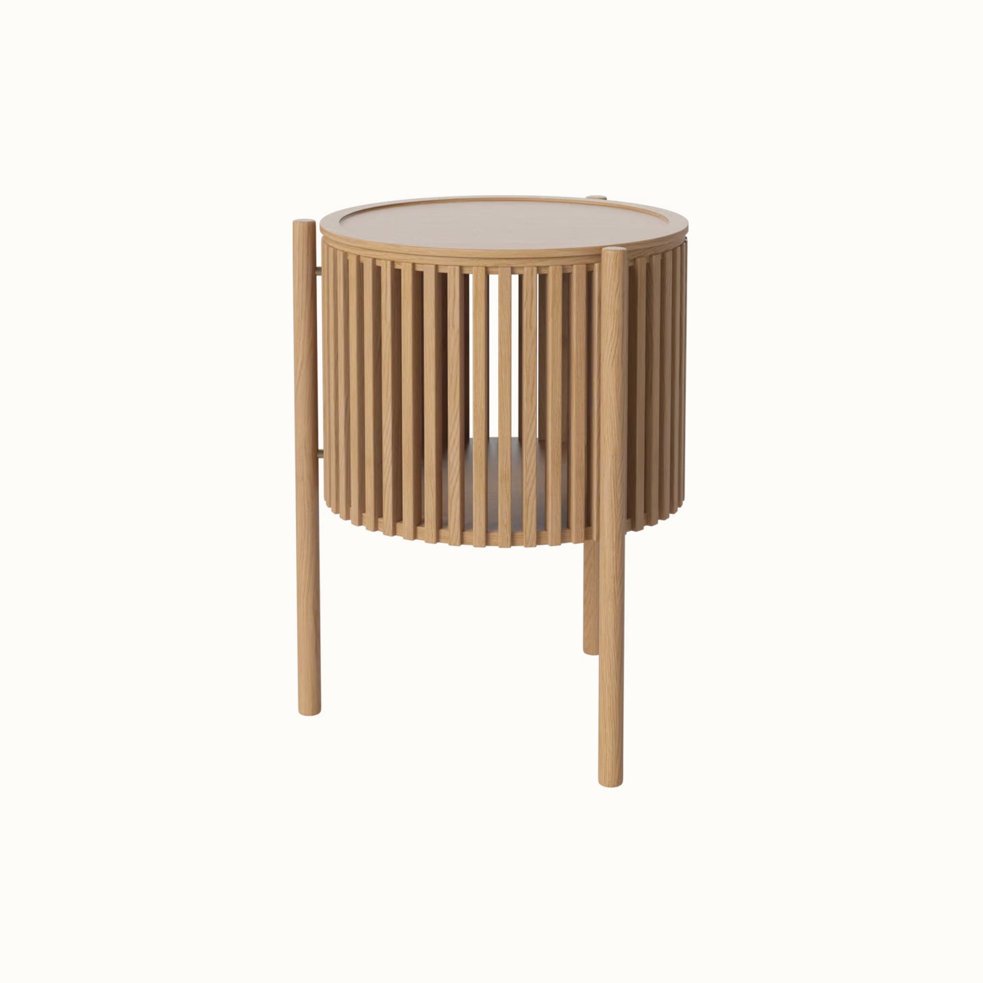 Wooden Barrel Side Table